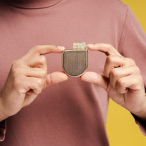 Close-up of medical pacemaker device