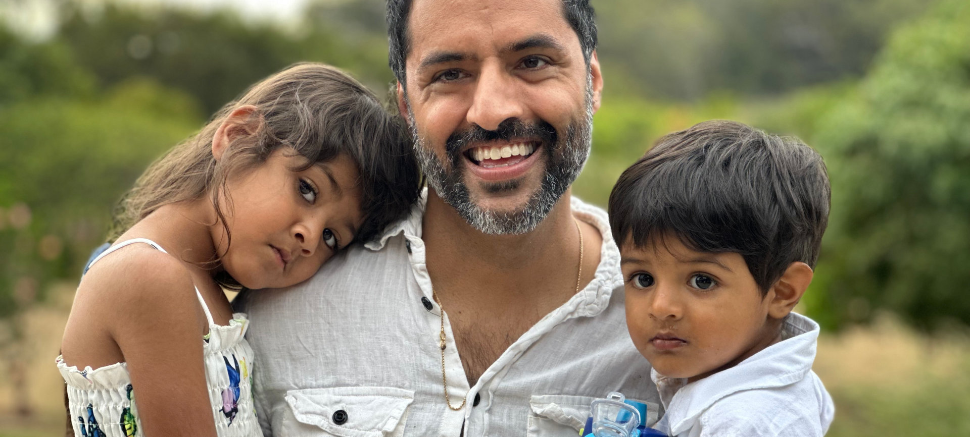a man with two kids