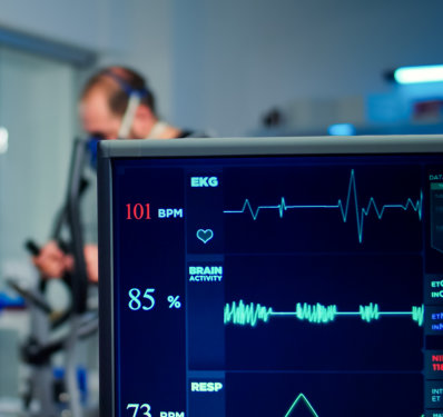modern medical monitor displays vital signs