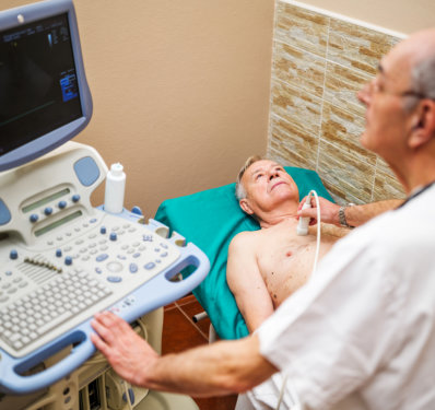 Senior man having medical exam