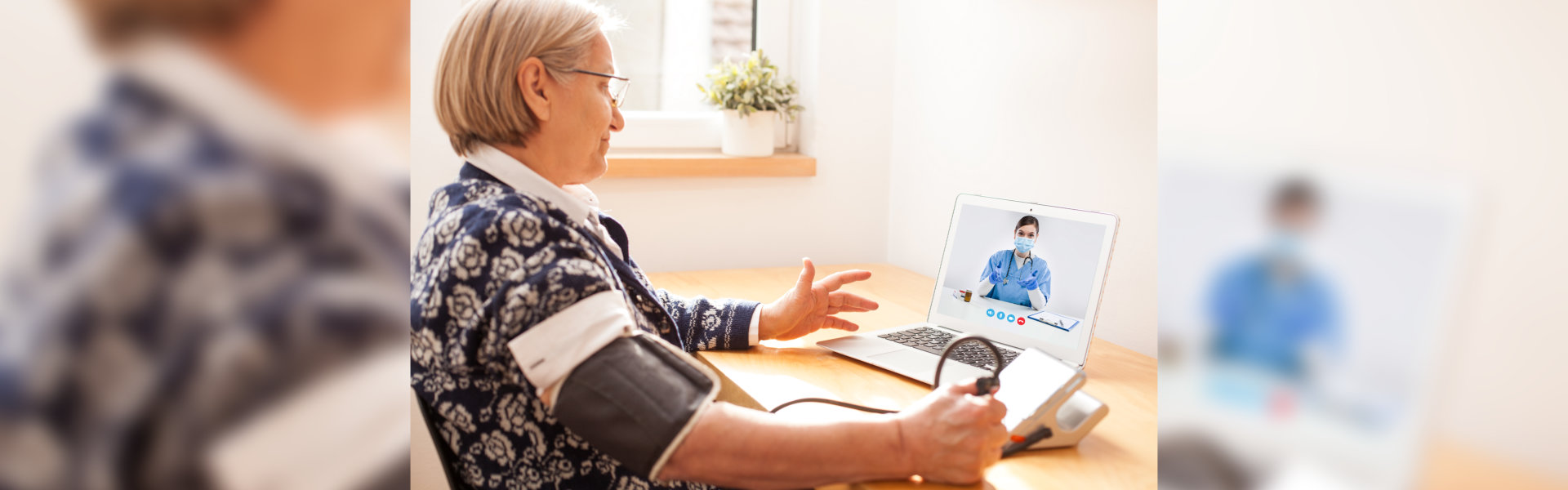 Senior Woman Telehealth Visit with Doctor at Home