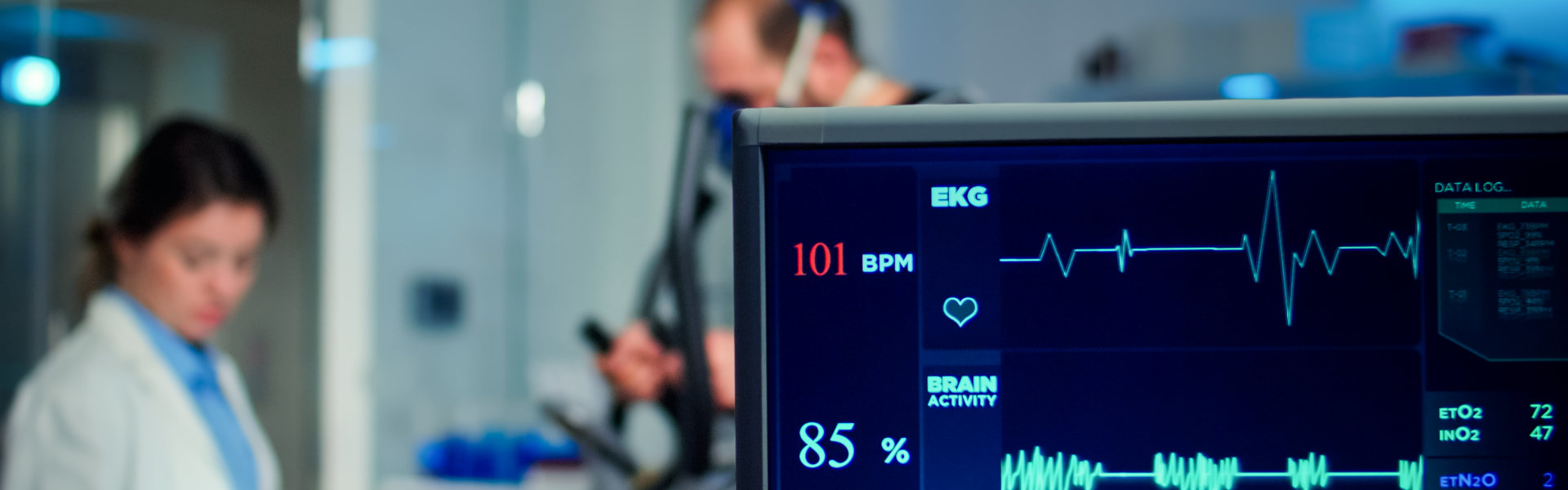 modern medical monitor displays vital signs