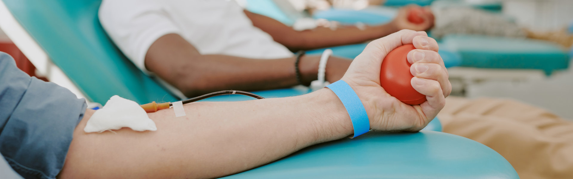 adults donating blood in hospital